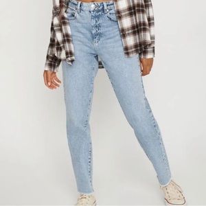 Garage Mom jeans with raw hem, size 01/25